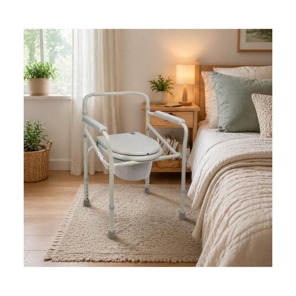 NORDIC Faltbarer Toilettenstuhl mit Steckbecken