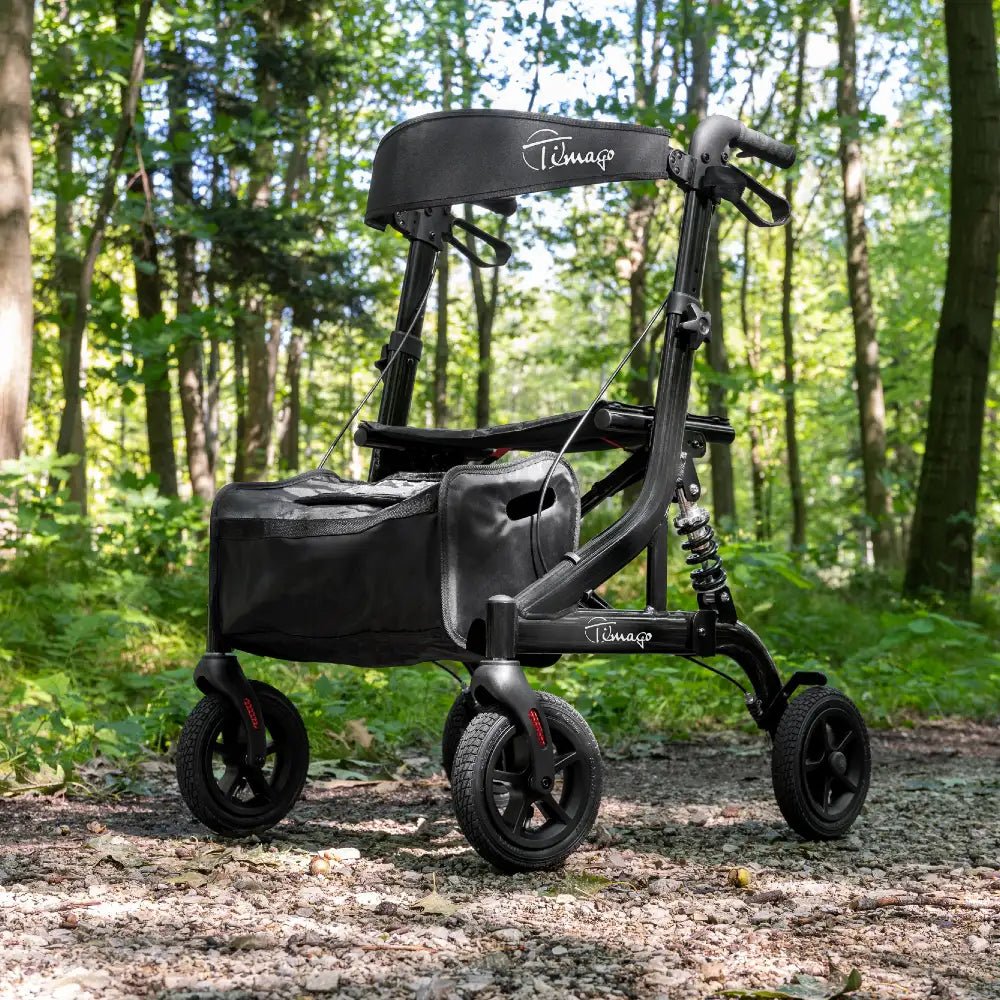 JOHNNIE Leichtgewicht-Rollator mit Luftreifen und Stoßdämpfern