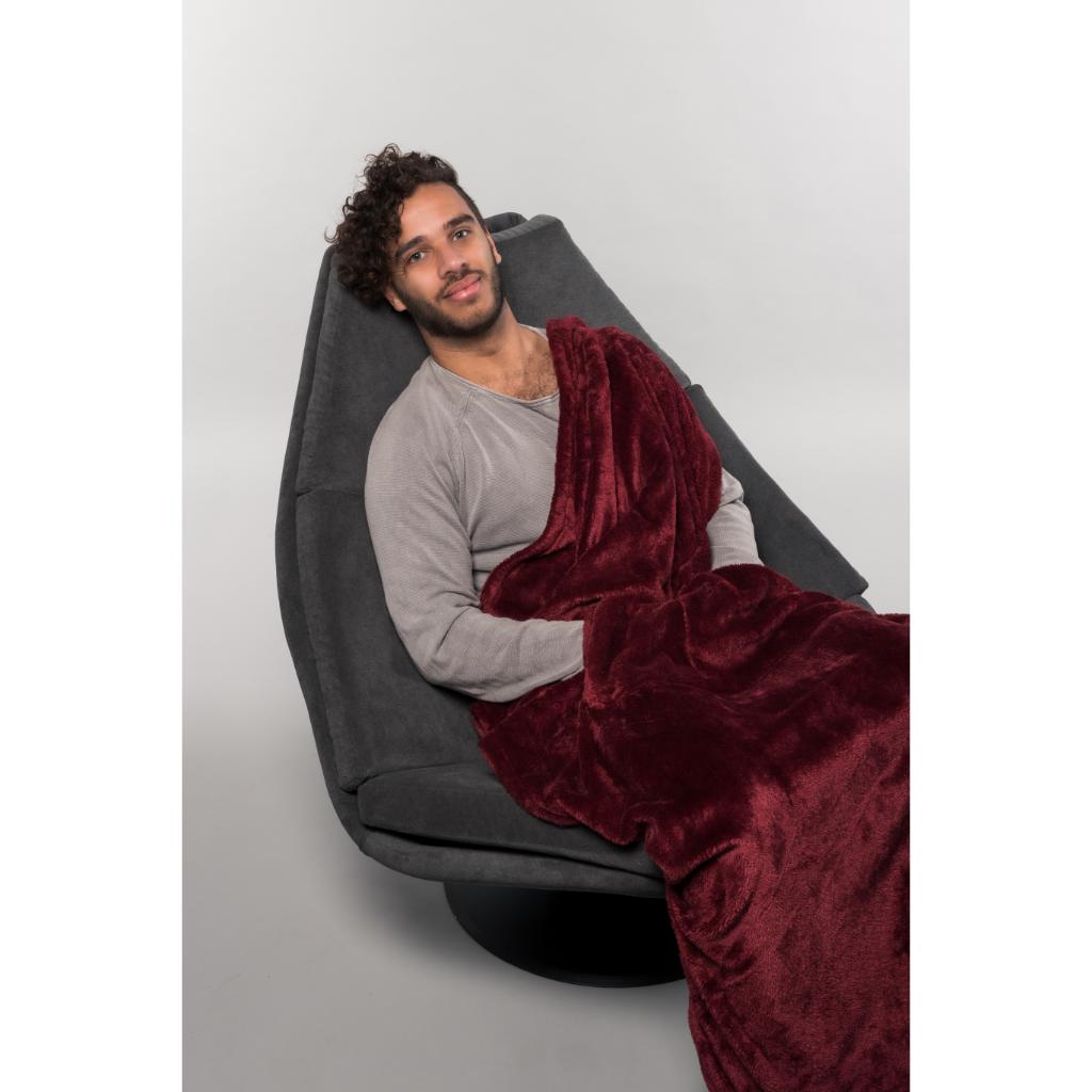 SOFT | Ultrablødt tæppe med fodlomme | Rød