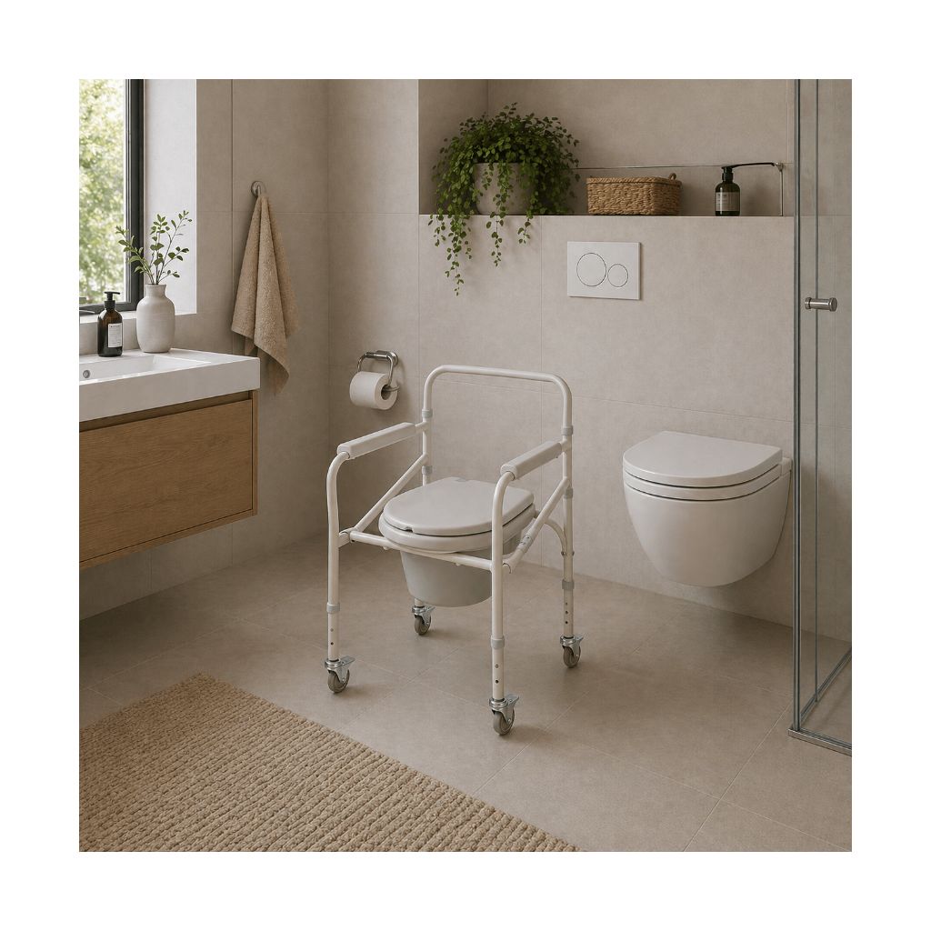 NORDIC Foldbar toilet - og bækkenstol m. hjul