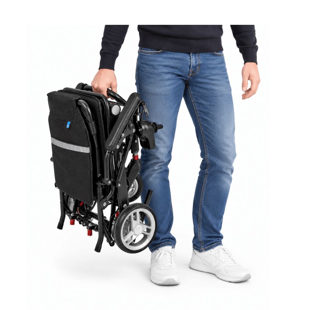 SMART TIM ultraleicht Elektrorollstuhl | 14,7 kg | Schwarz